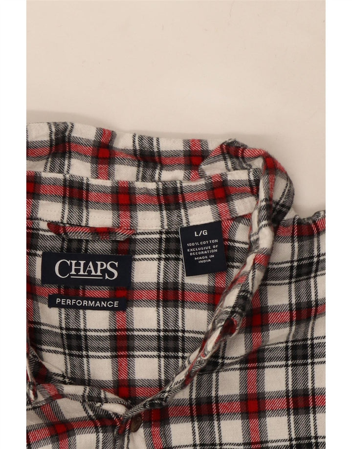 CHAPS Camicia da uomo in flanella di cotone a quadri multicolore grande