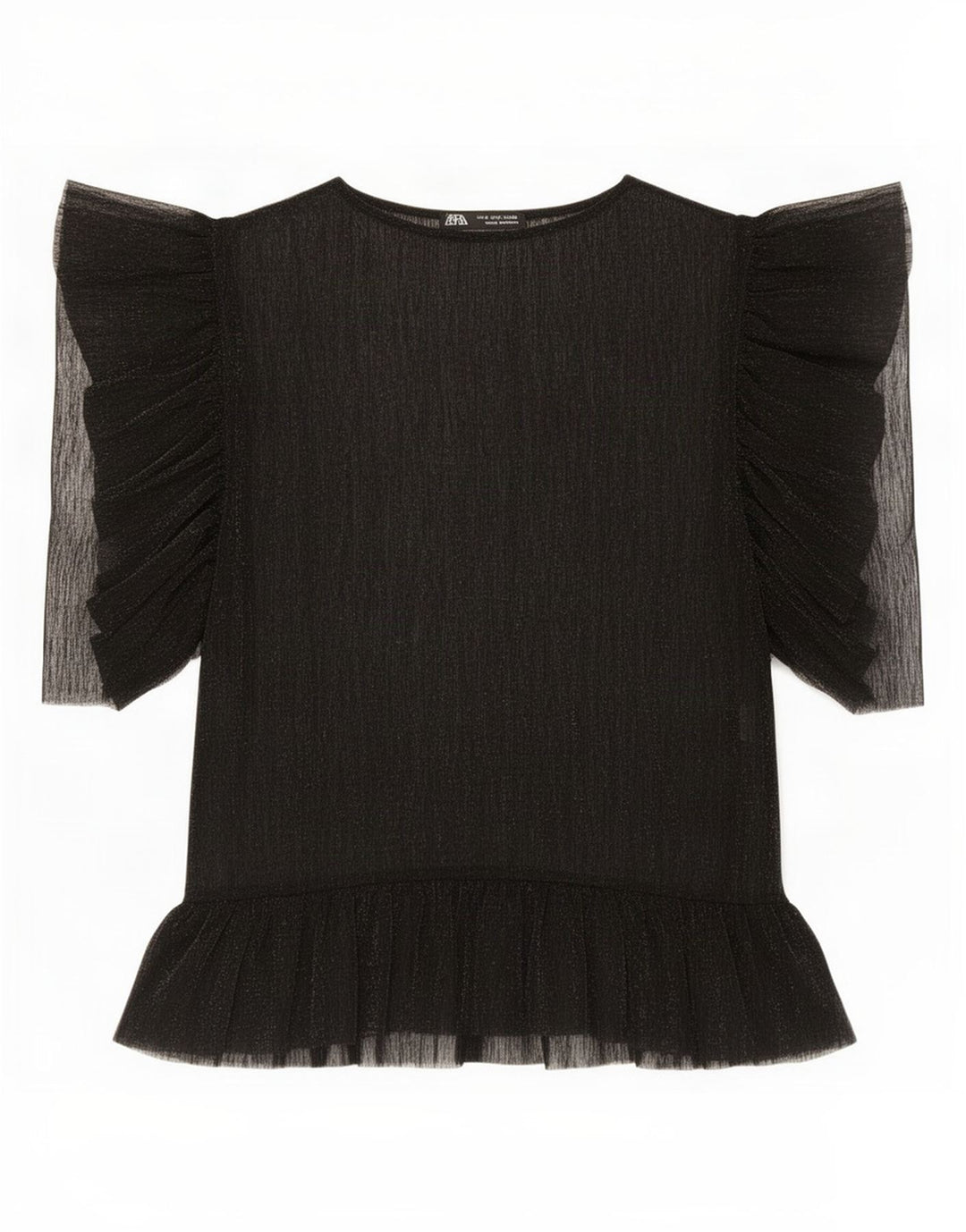 Top trasparente da donna Zara UK 10 piccolo nero
