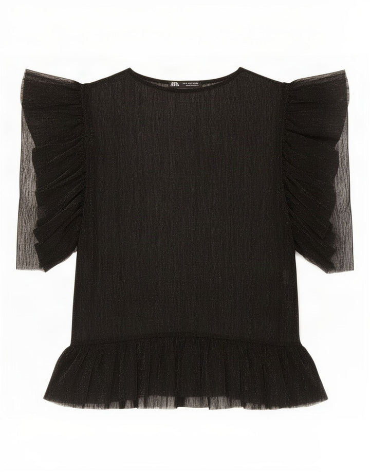 Top trasparente da donna Zara UK 10 piccolo nero