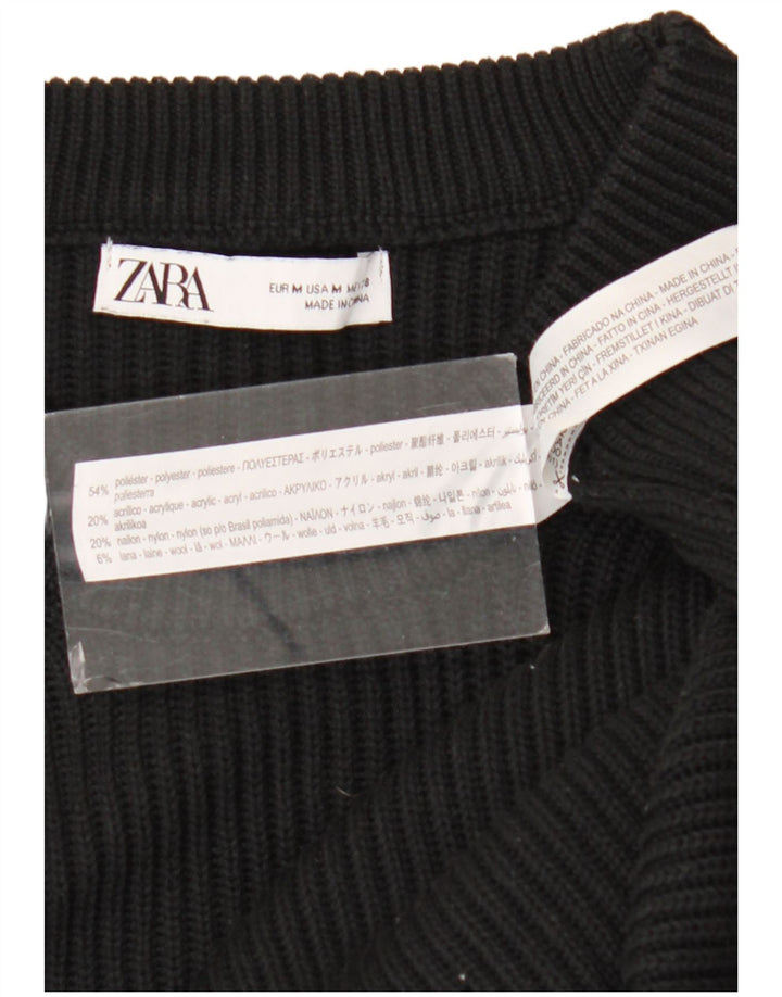 Maglione maglione girocollo da uomo Zara in poliestere nero medio