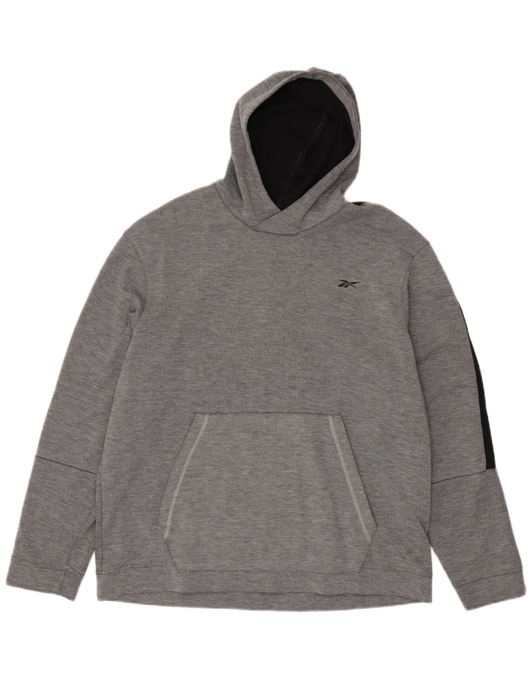 Felpa con cappuccio Reebok da uomo XL in poliestere color block grigio
