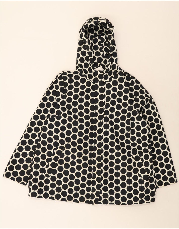 MARKS & SPENCER Giacca antipioggia con cappuccio da donna UK 20 2XL Nera a pois