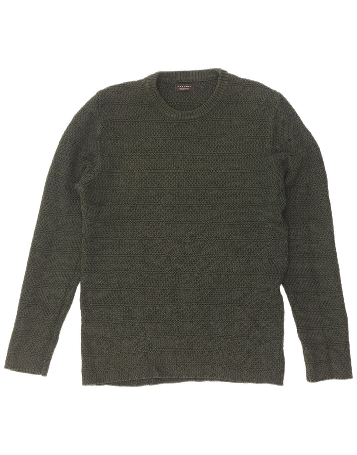 Maglione maglione girocollo da uomo Zara grande verde