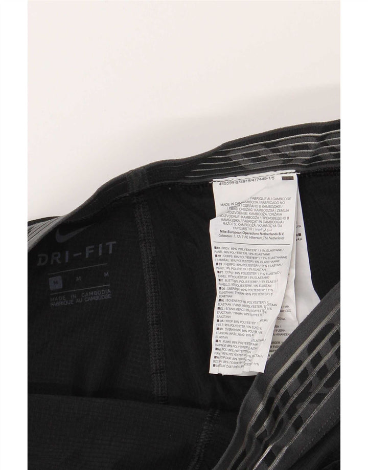 Leggings grafici Nike Dri Fit da uomo in poliestere nero medio