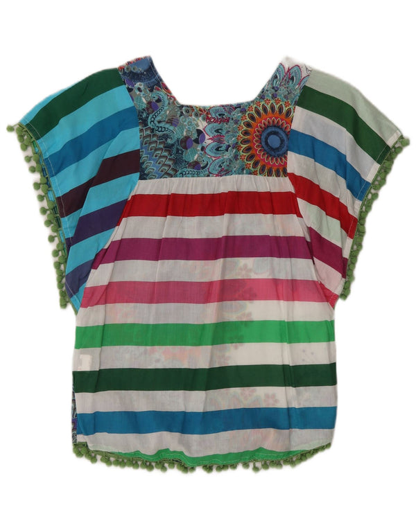 Desigual Girls Graphic Batwing Camicetta Top 11-12 anni a righe multicolore