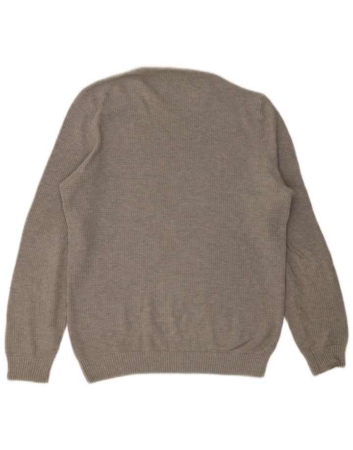 Maglione ZARA da uomo girocollo in cotone grigio medio