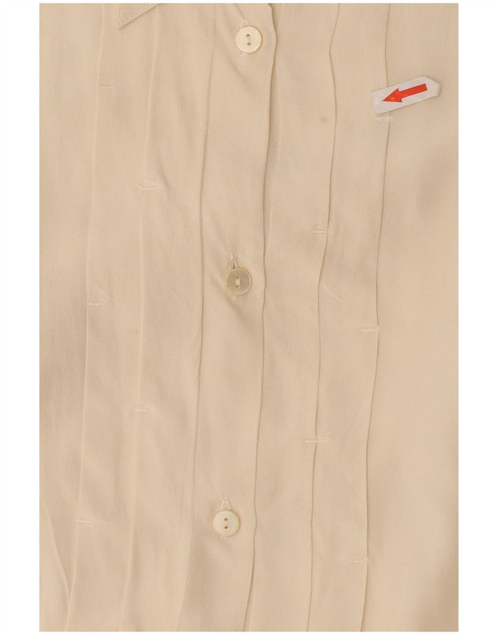Camicia formale vintage da donna UK 16 grande bianco sporco