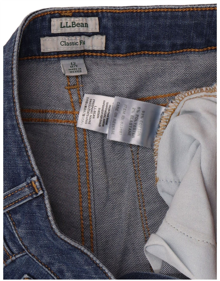 L.L.BEAN Jeans dritti da donna vestibilità classica US 12 Large W32 L32 Cotone blu