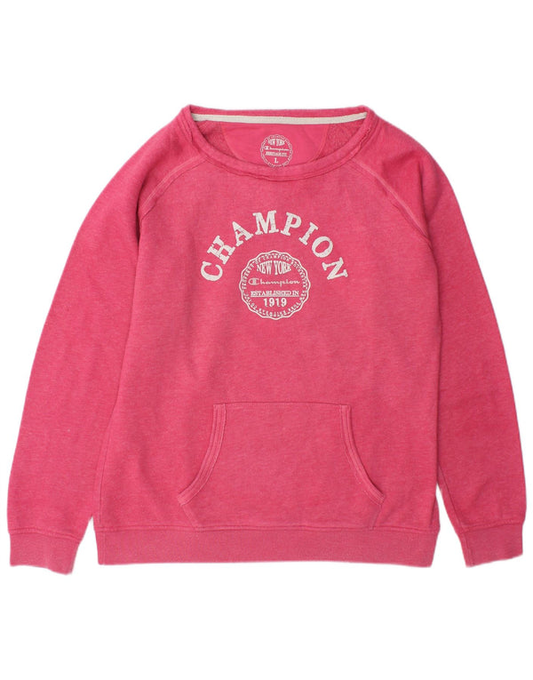 Felpa con grafica Champion da donna Heritage Fit, taglia UK 16, grande, rosa