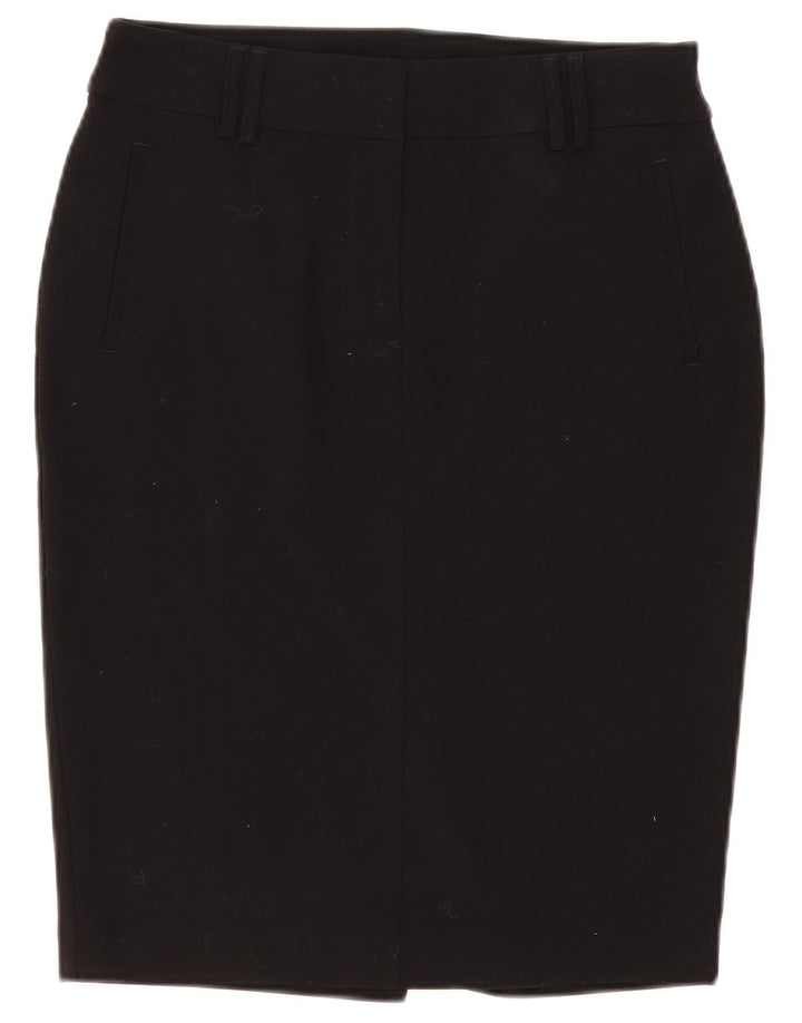 Gonna a tubino da donna Marks & Spencer UK 10 piccola W30 poliestere nero