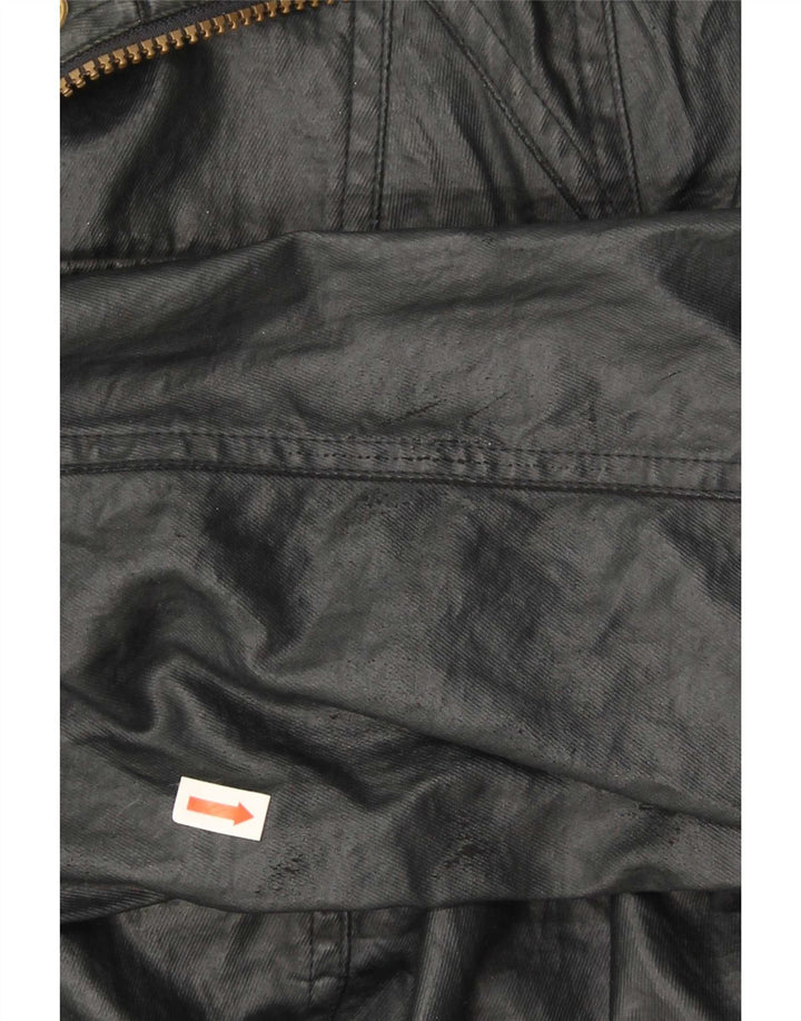 Giacca militare da donna in ecopelle Barbour UK 14 grande poliestere nero