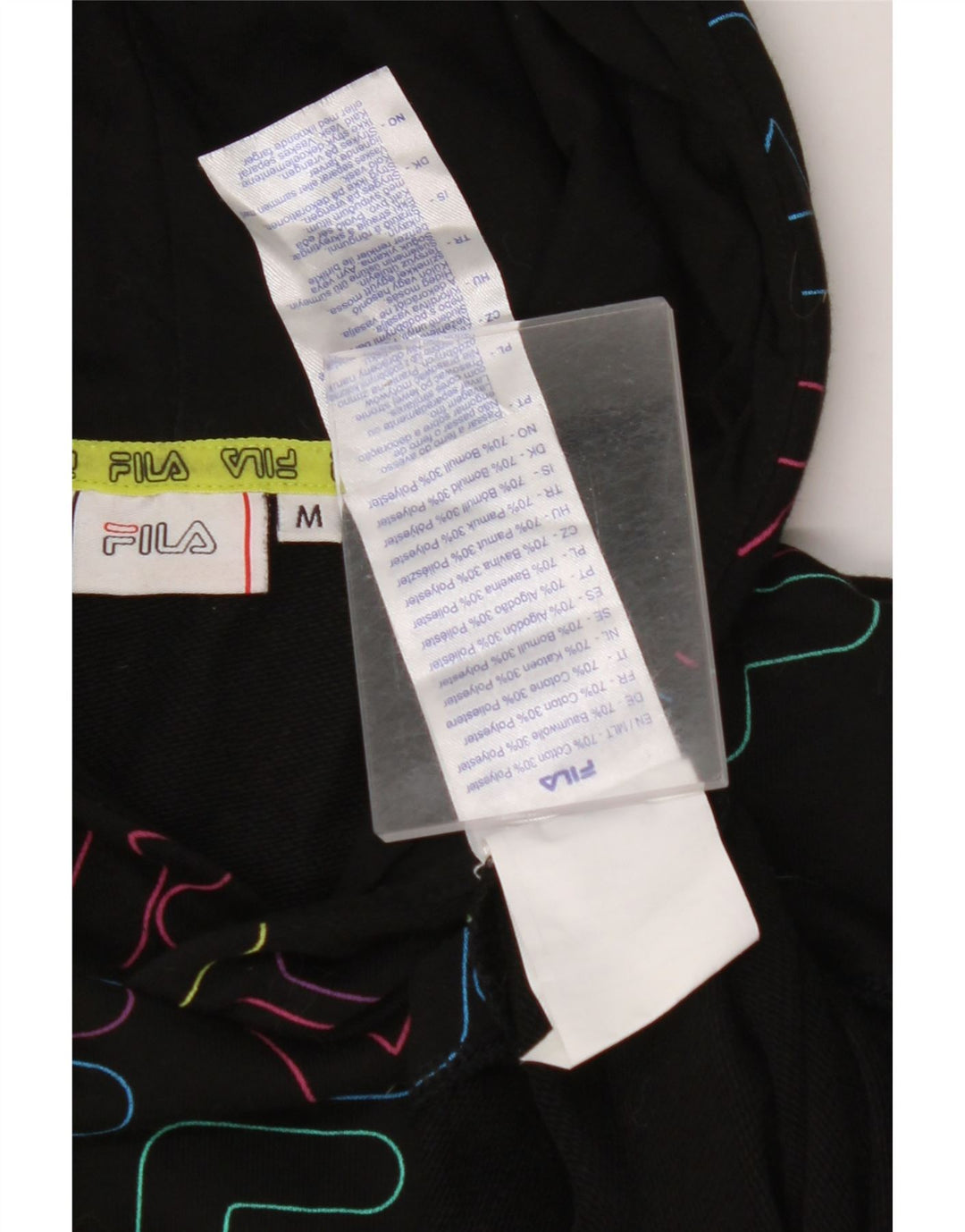 Maglione con cappuccio grafico corto da donna FILA UK 14 cotone nero medio