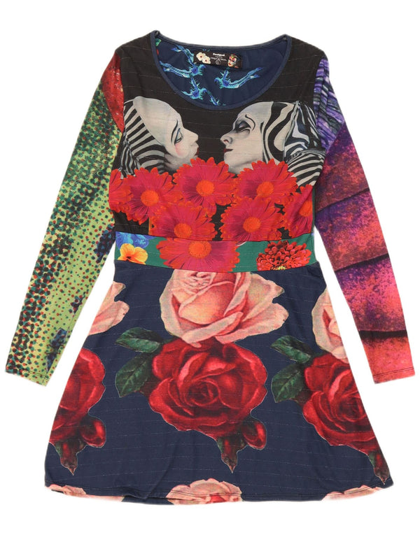 Desigual Abito da donna a linea A con grafica UK 14 Grande floreale multicolore
