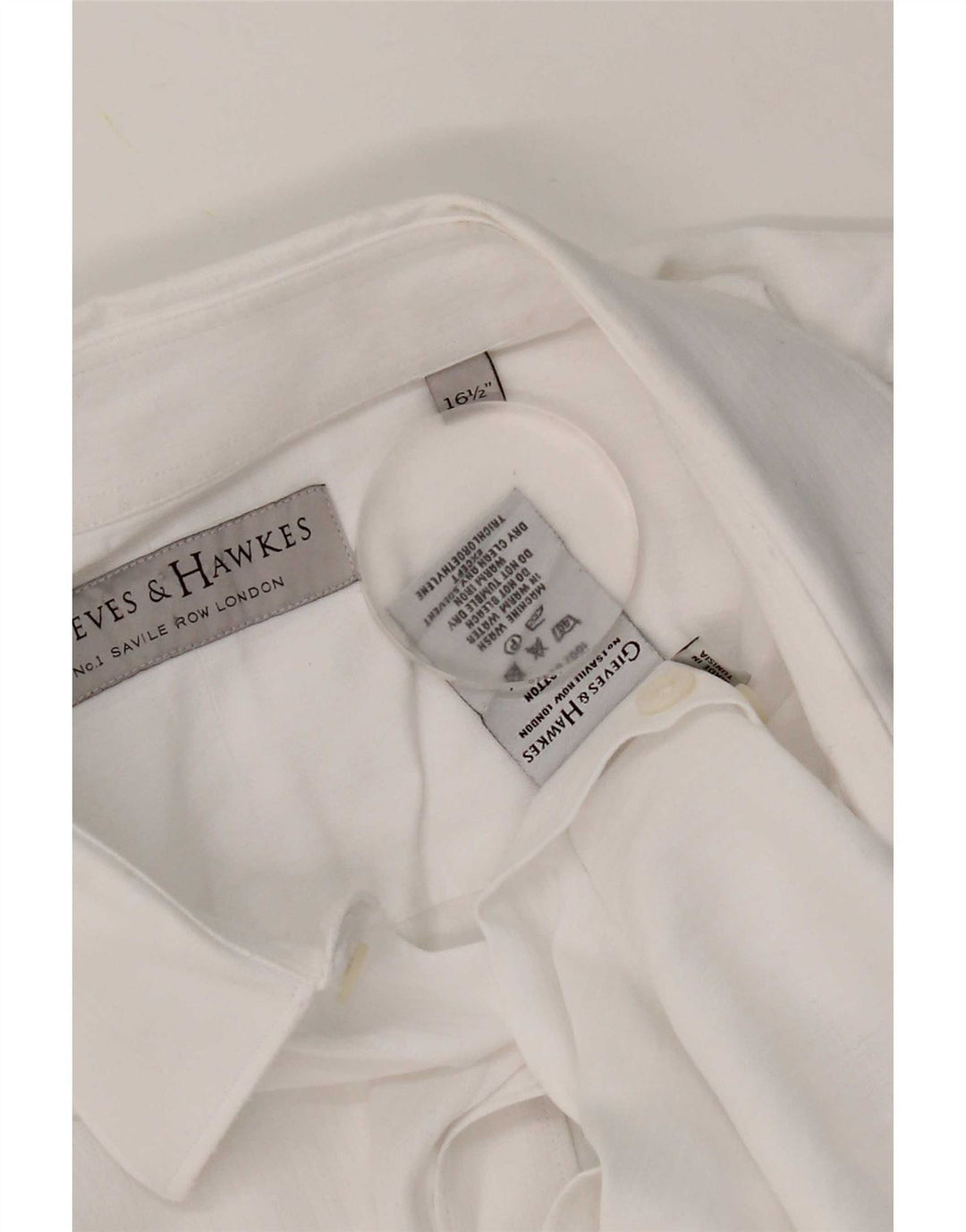 Camicia formale da uomo Gieves & Hawkes taglia 16 1/2 grande cotone bianco