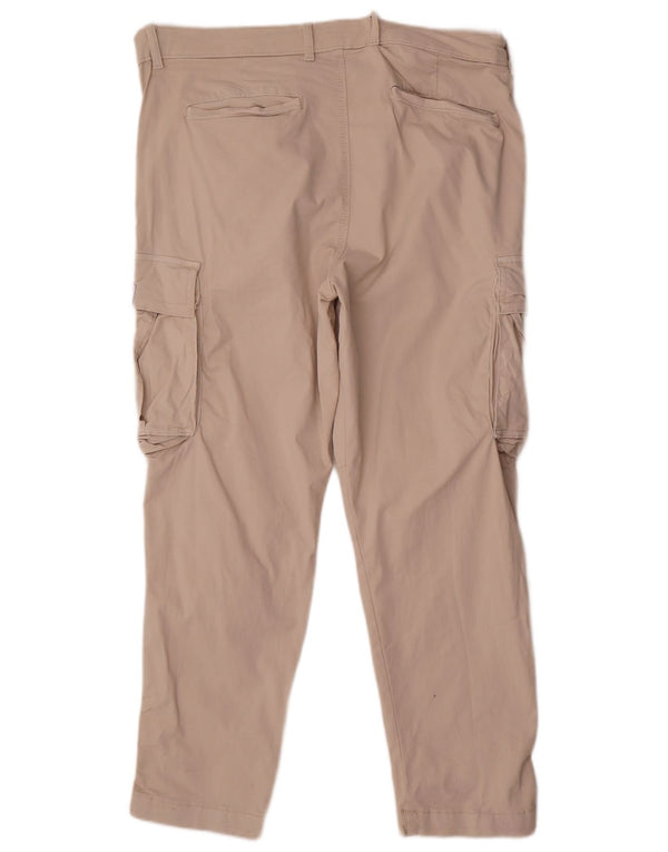 Pantaloni cargo dritti da uomo Zara EU 46 XL W36 L30 Cotone beige