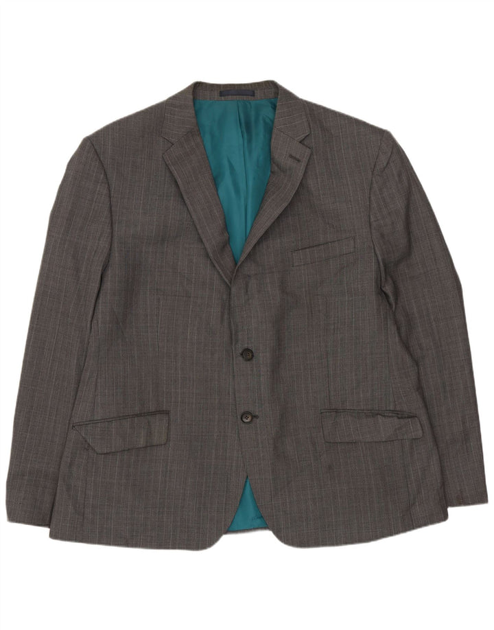 Giacca blazer a 2 bottoni da uomo Marks & Spencer IT 56 3XL Lana gessata grigia