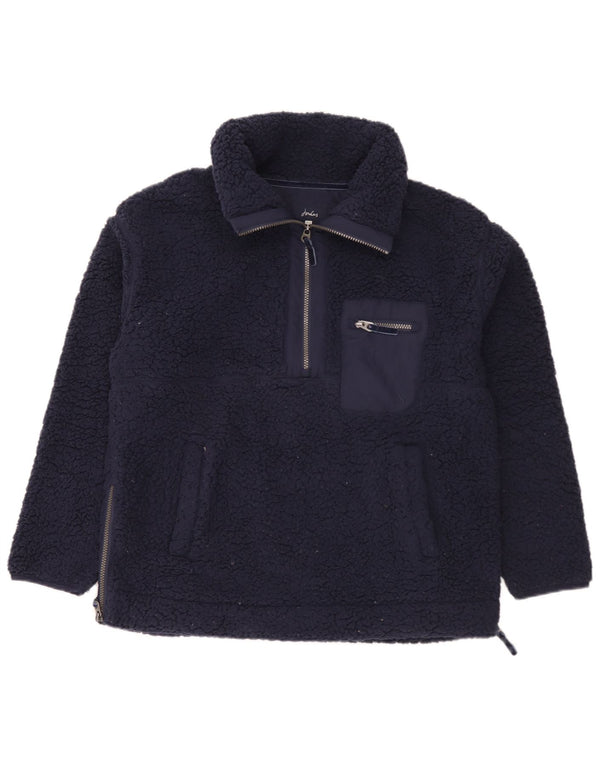 Joules - Maglione in pile da donna con collo e zip, UK 14, grande, in poliestere blu navy