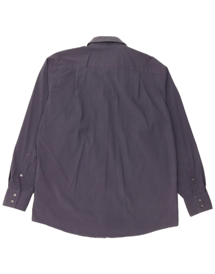 CALVIN KLEIN Camicia da uomo Taglia 42 16 1/2 Large Cotone blu navy