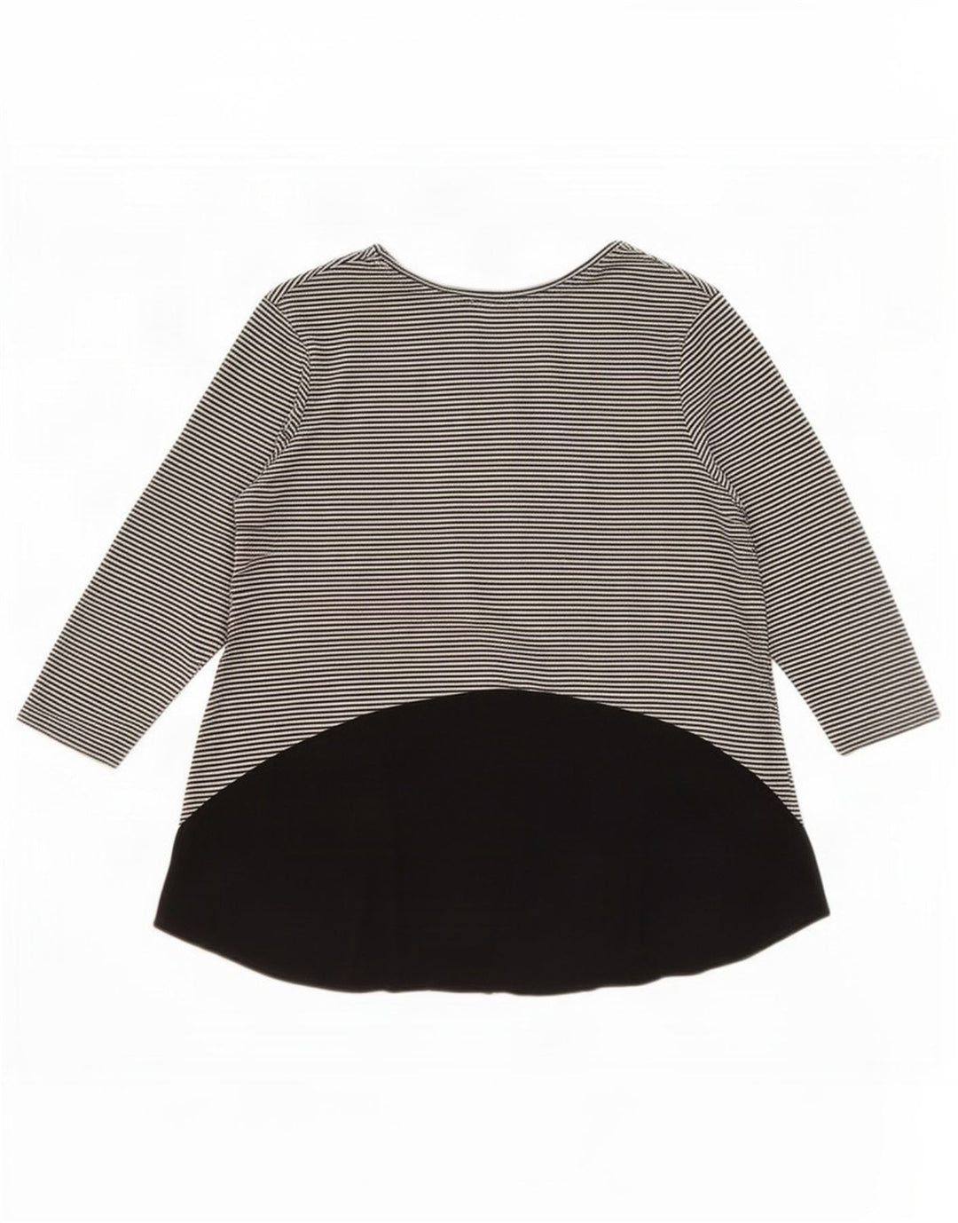 Top Zara da donna manica 3/4 UK 10 piccolo poliestere gessato nero