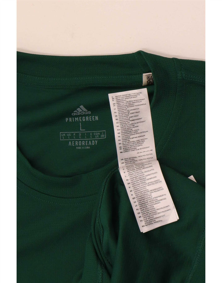 Maglietta Adidas Aeroready da uomo, grande, in poliestere verde