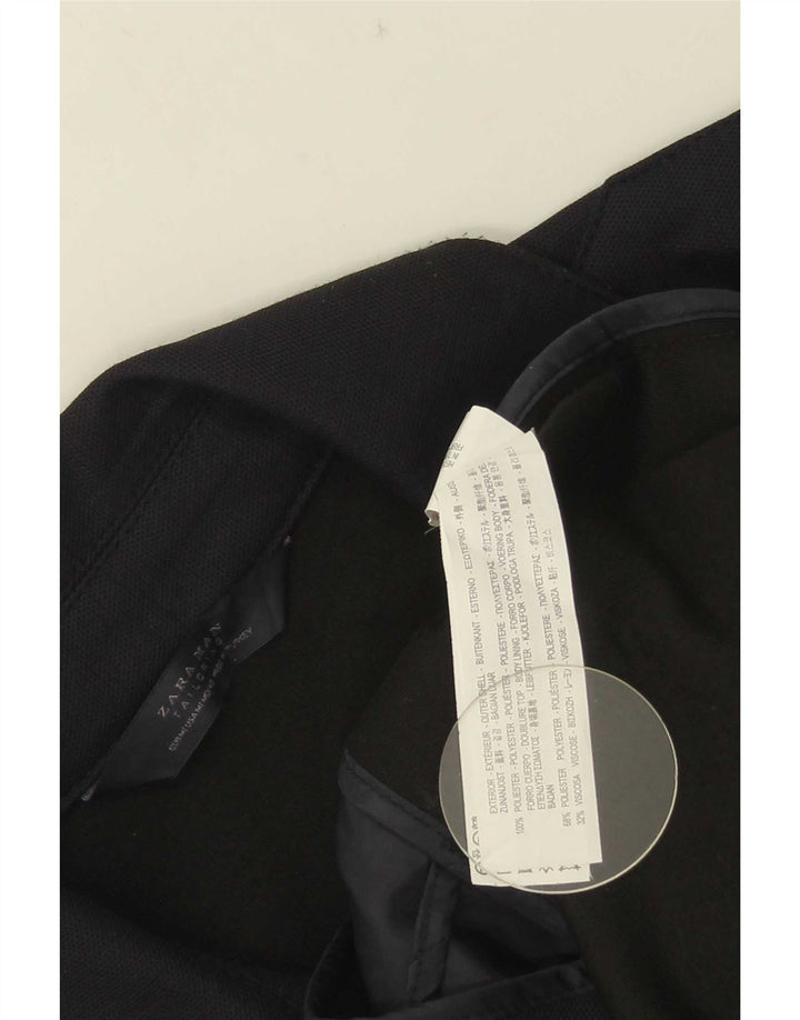 Trench da uomo Zara UK 40 medio poliestere blu navy