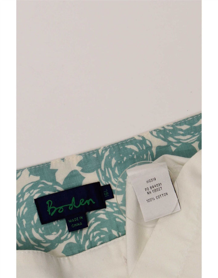 Gonna a trapezio da donna Boden UK 16 grande W32 cotone bianco
