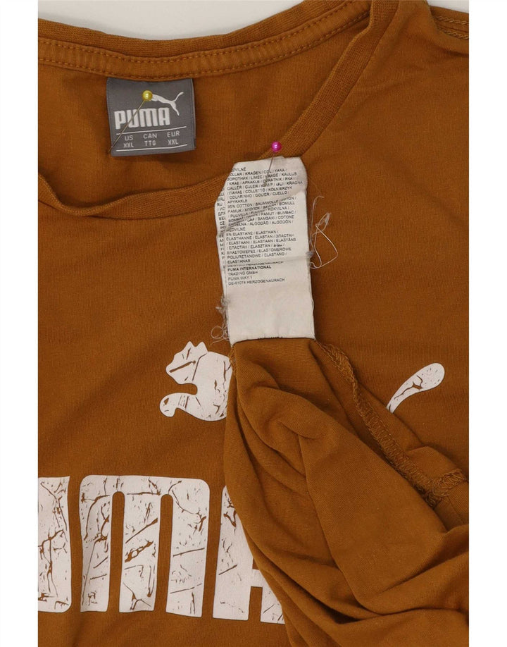 T-shirt grafica da uomo Puma Top 2XL cotone marrone