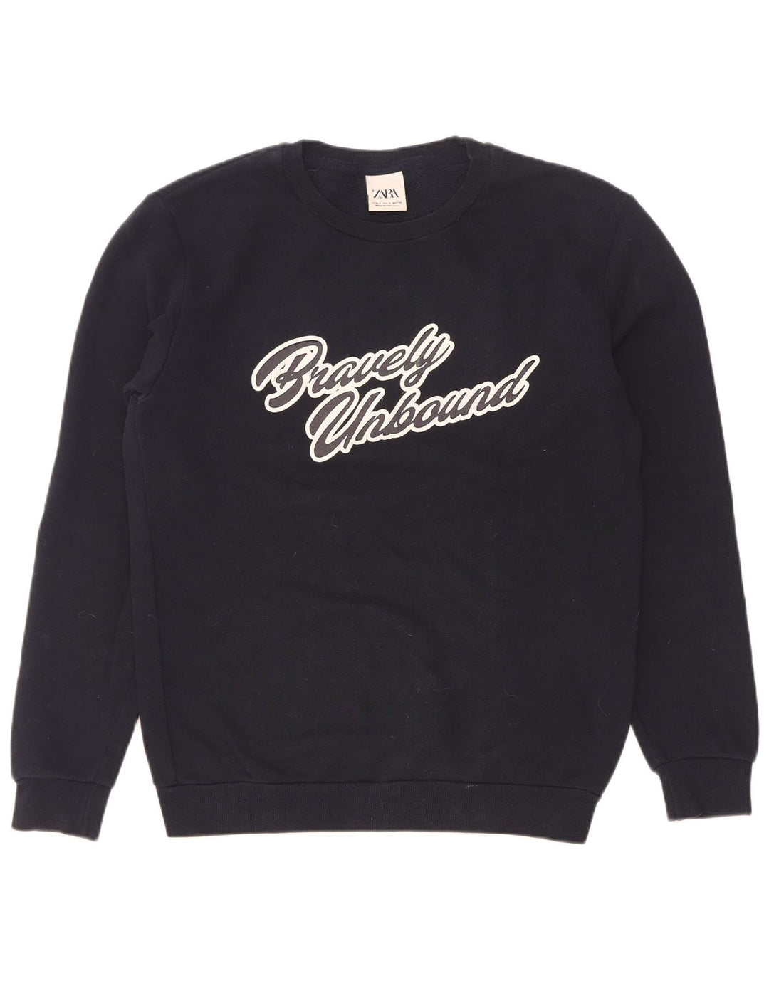 Felpa con Grafica da Uomo Zara Piccola Blu Navy Cotone