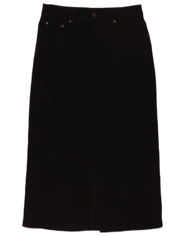 Marks & Spencer Womens Autograph Denim Skirt UK 10 Small W28 Black Cotton