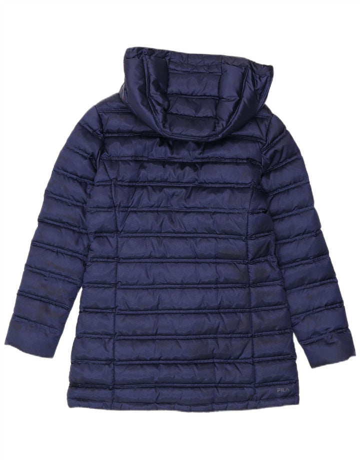 Cappotto imbottito con cappuccio da donna Fila UK 14 grande blu navy