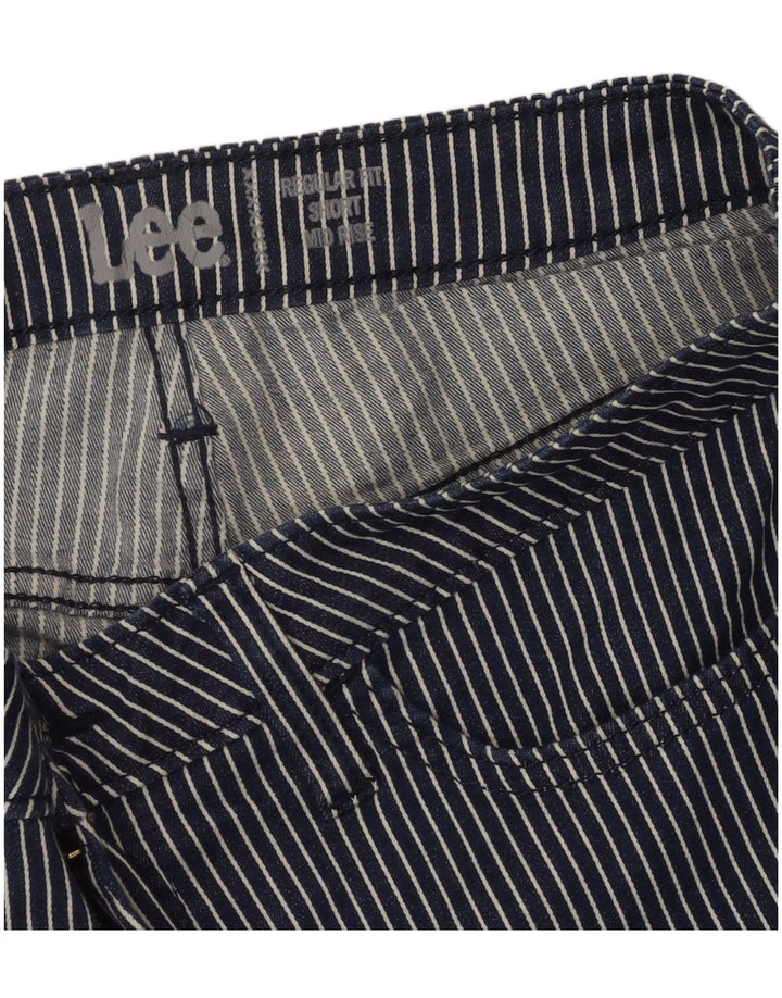 Pantaloncini casual Lee da donna a vita media, vestibilità regolare, W34, grandi righe blu navy
