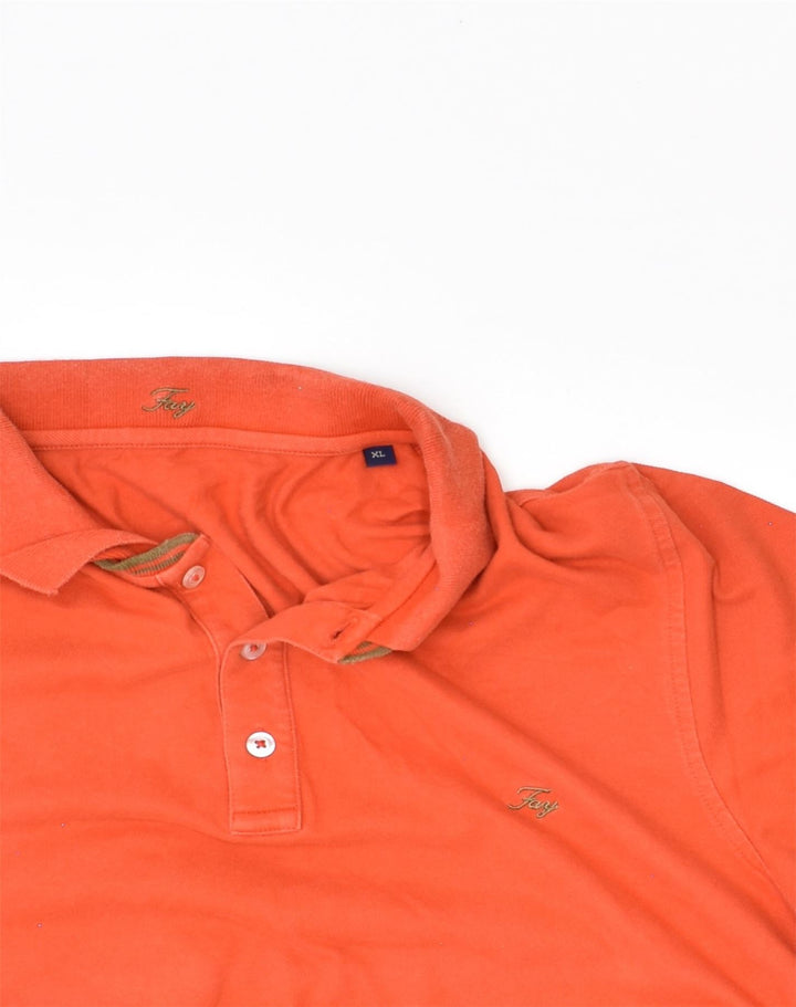 FAY Womens Polo Shirt UK 18 XL Orange Cotton | Vintage Fay | Thrift | Second-Hand Fay | Used Clothing | Messina Hembry 