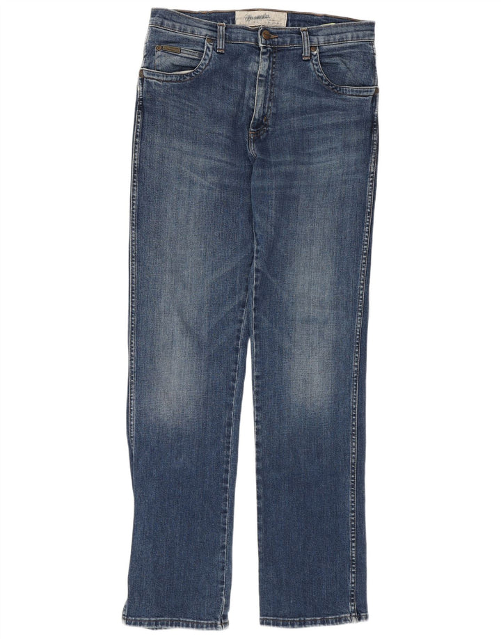 Jeans dritti da uomo WRANGLER W32 L33 cotone blu