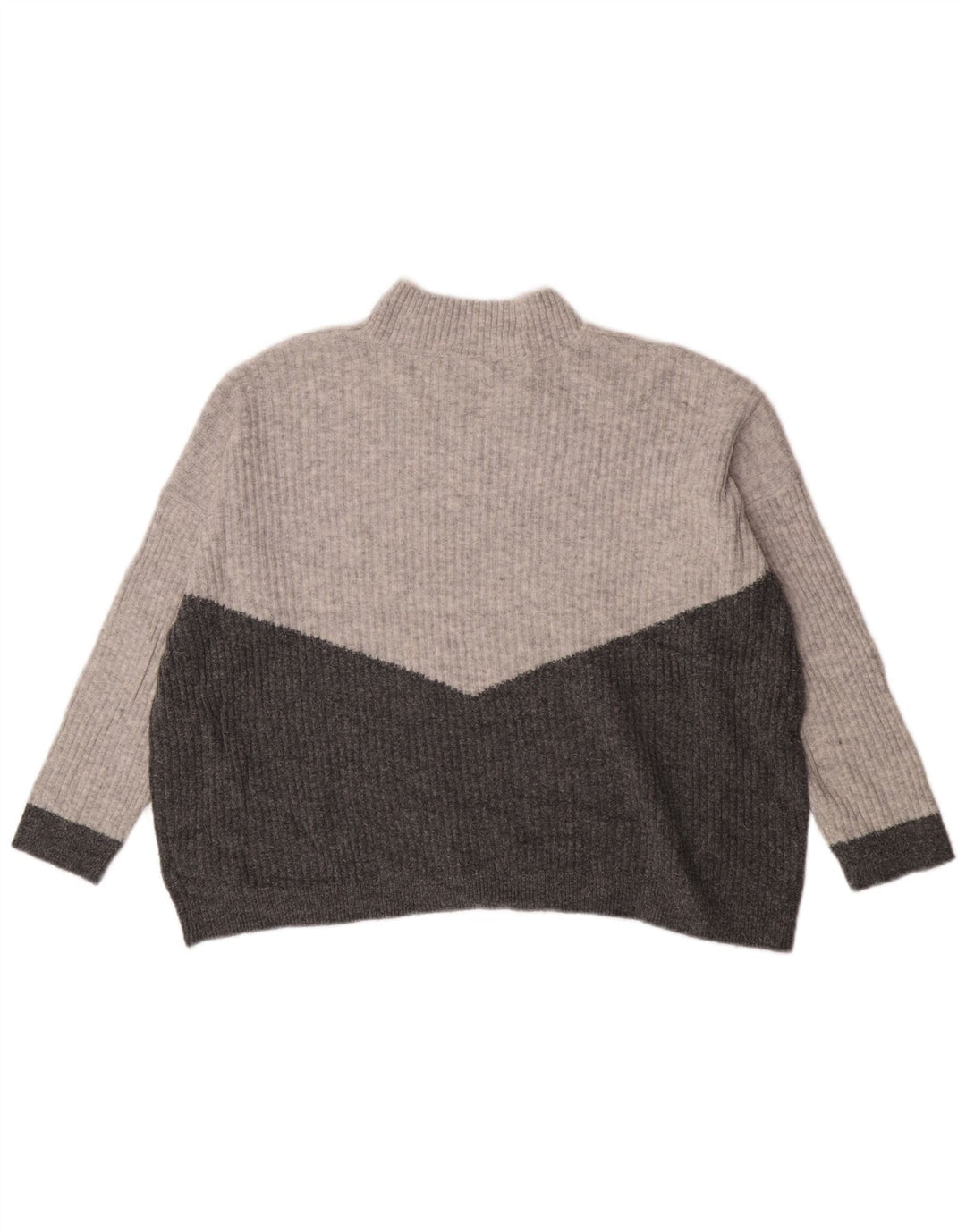Maglione maglione a collo alto da donna Marks & Spencer UK 18 XL grigio screziato