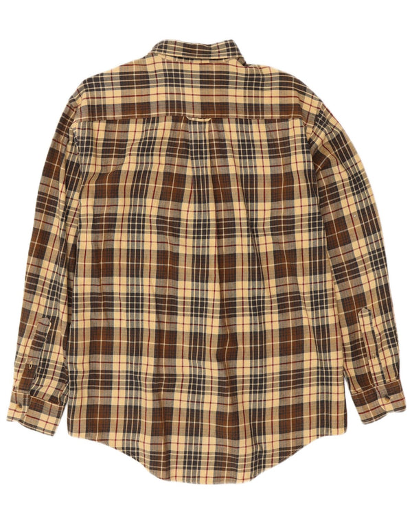 NAUTICA Camicia da uomo in flanella di cotone a quadri marrone medio