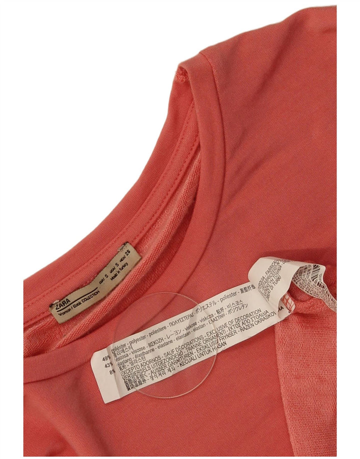 Top tunica da donna Zara UK 10 piccolo poliestere rosa