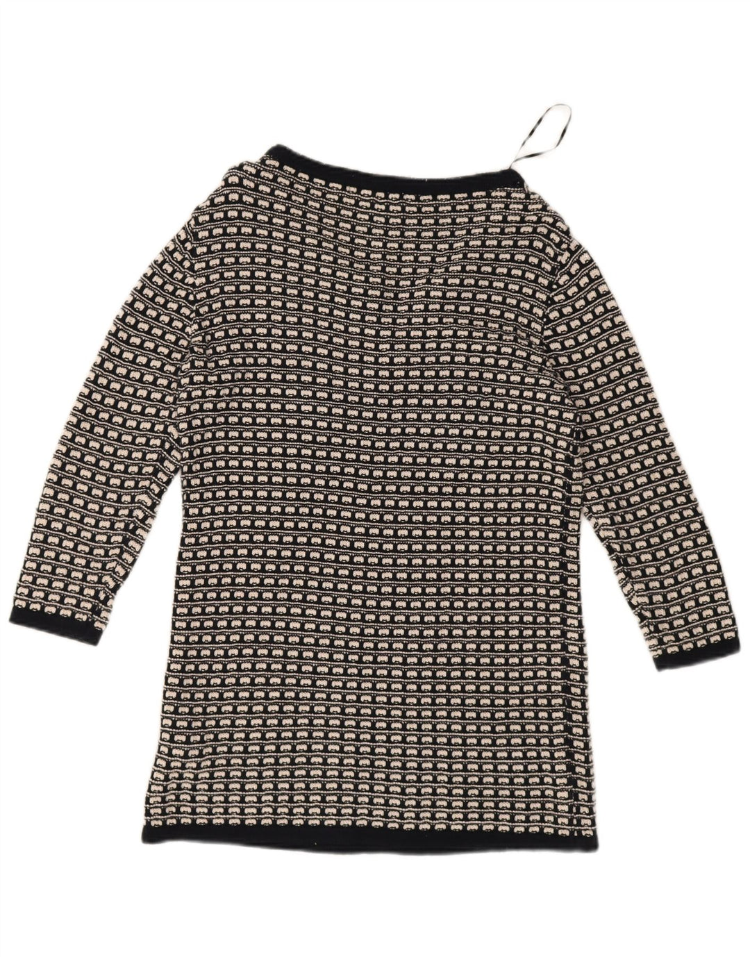 Abito a tunica in maglia da donna Marks & Spencer UK 8 piccolo nero geometrico