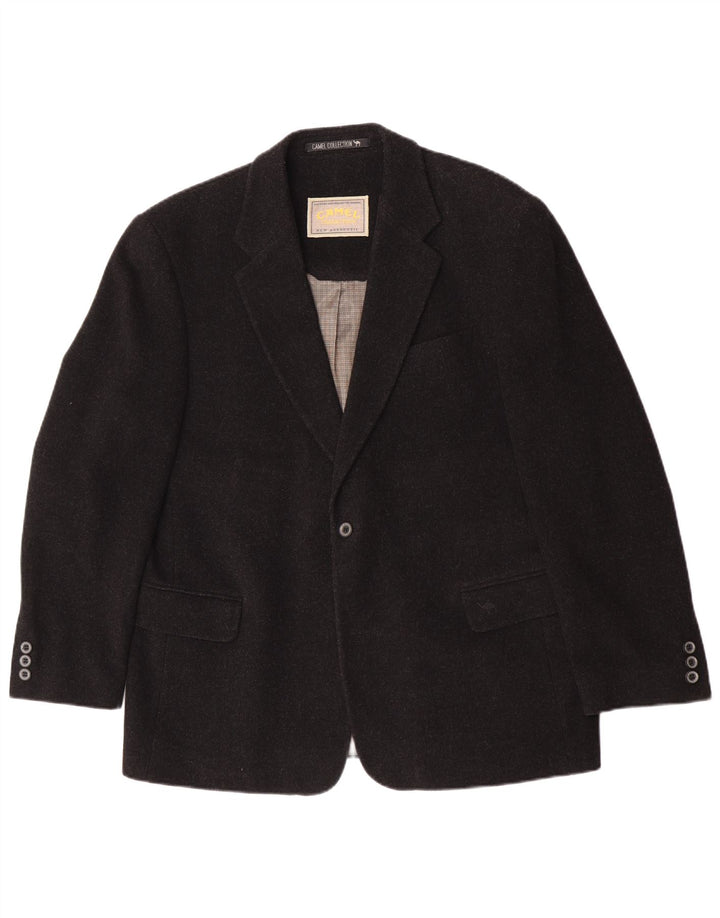 Giacca blazer a 1 bottone da uomo Camel Active UK 40 XL lana vergine nera