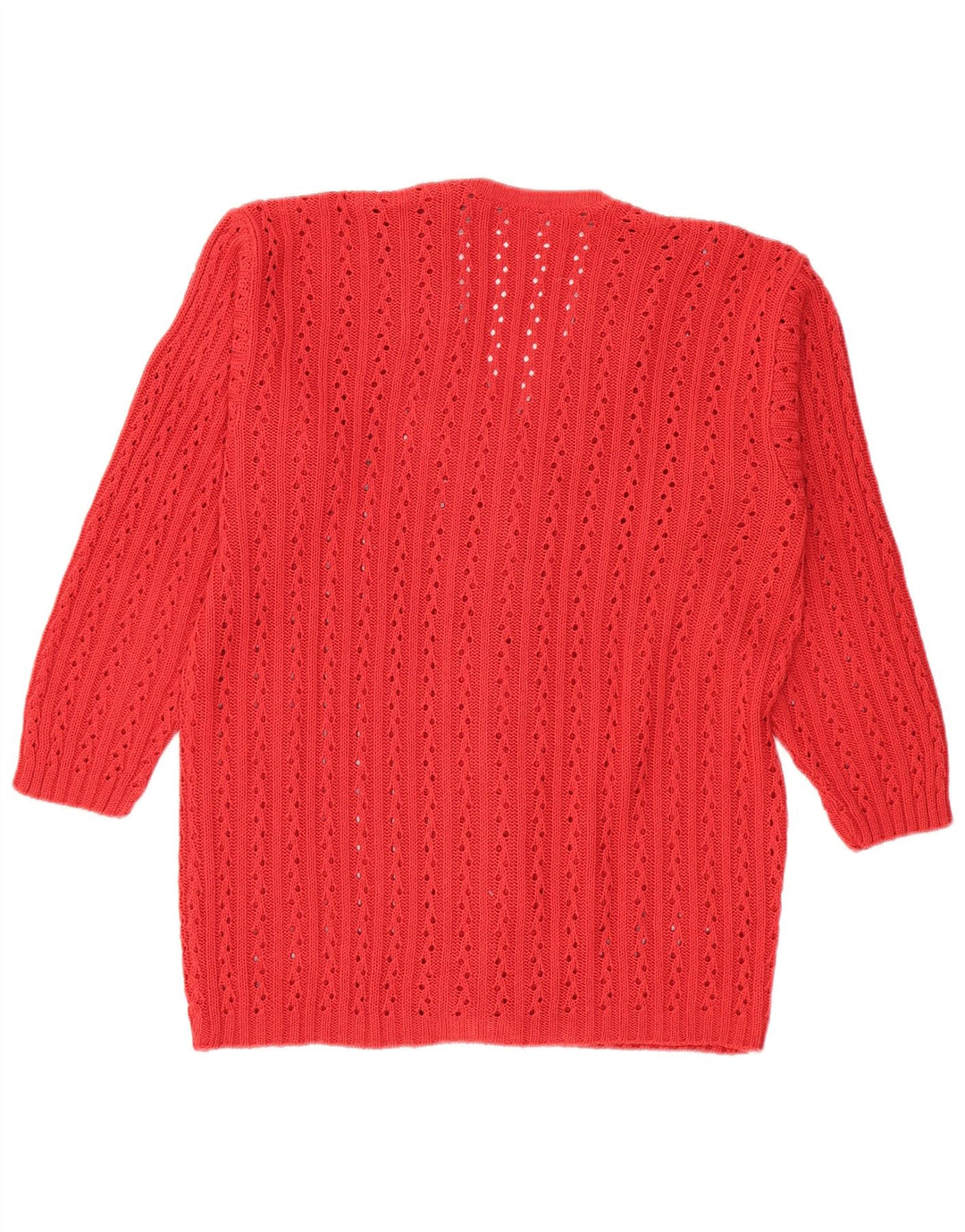 Maglione maglione vintage da donna con scollo a V UK 16 grande rosso