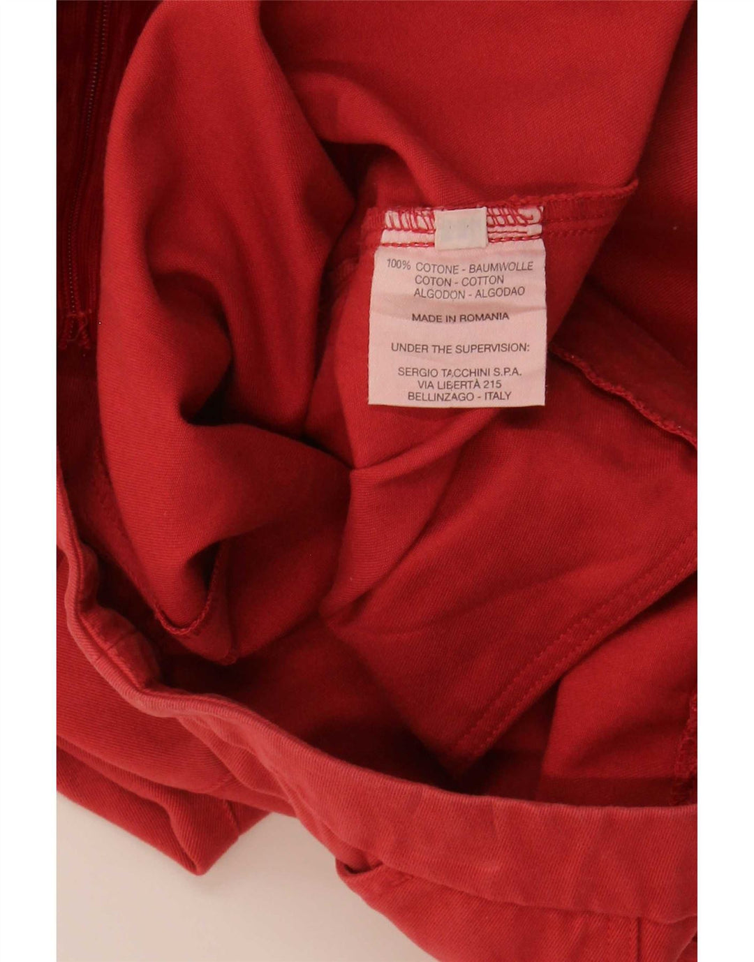 Gonna a trapezio da donna Sergio Tacchini IT 42 media W30 cotone rosso