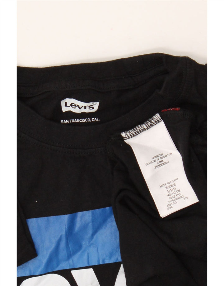 T-shirt grafica per ragazzi Levi's Top 10-11 anni cotone nero medio
