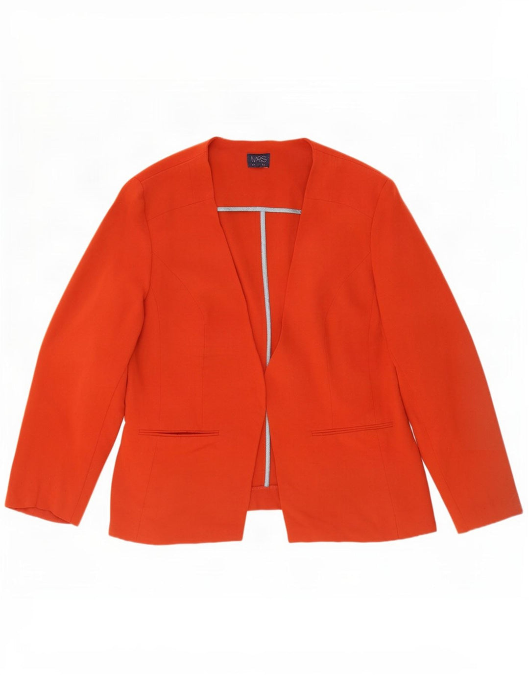 Giacca Marks & Spencer da donna Open Blazer UK 16 Large Arancione Poliestere