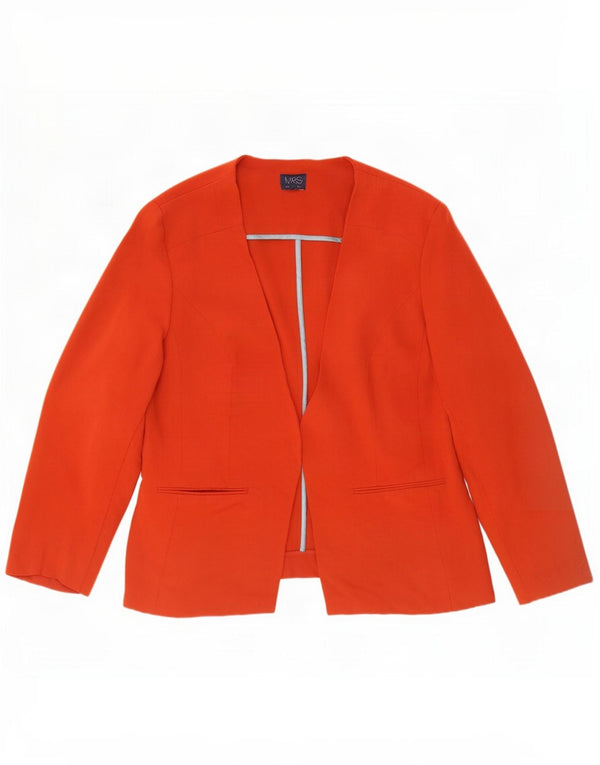 Giacca Marks & Spencer da donna Open Blazer UK 16 Large Arancione Poliestere