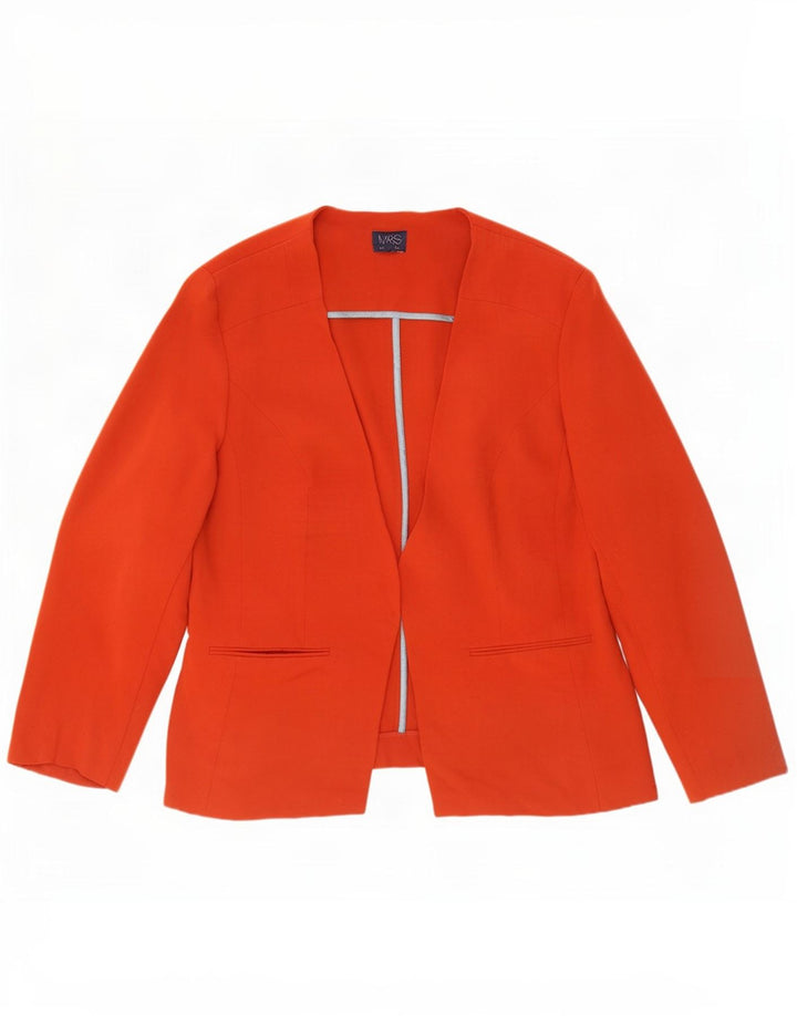 Giacca Marks & Spencer da donna Open Blazer UK 16 Large Arancione Poliestere