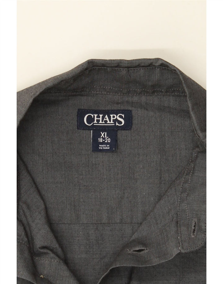 CHAPS Boys Shirt 15-16 Years XL Grey Cotton Vintage Chaps and Second-Hand Chaps from Messina Hembry 