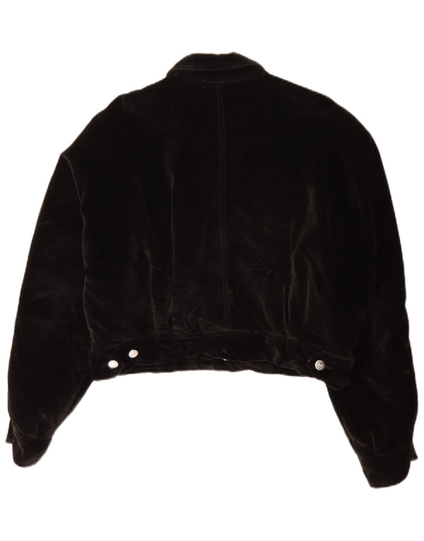 Giubbotto bomber in velluto corto da donna Rifle UK 12 cotone nero medio