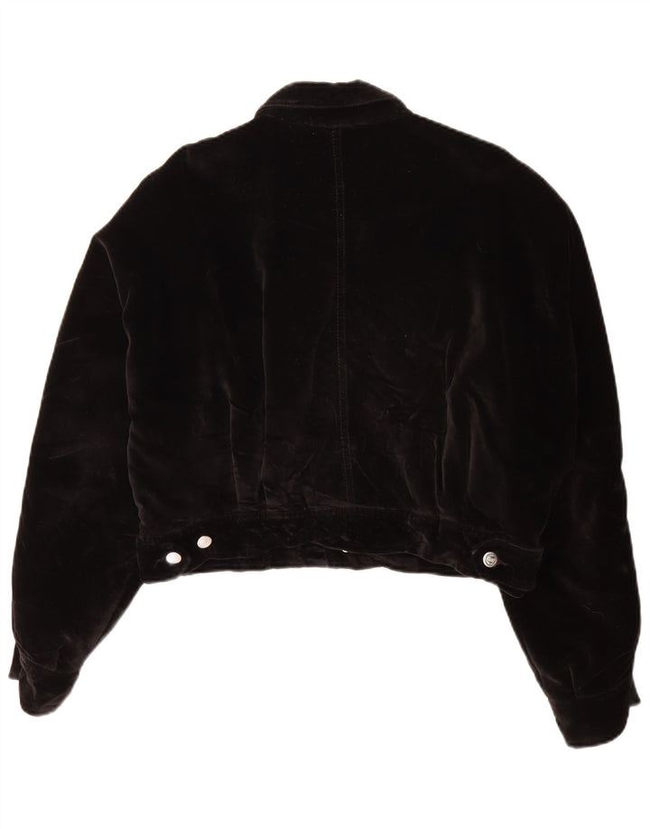 Giubbotto bomber in velluto corto da donna Rifle UK 12 cotone nero medio