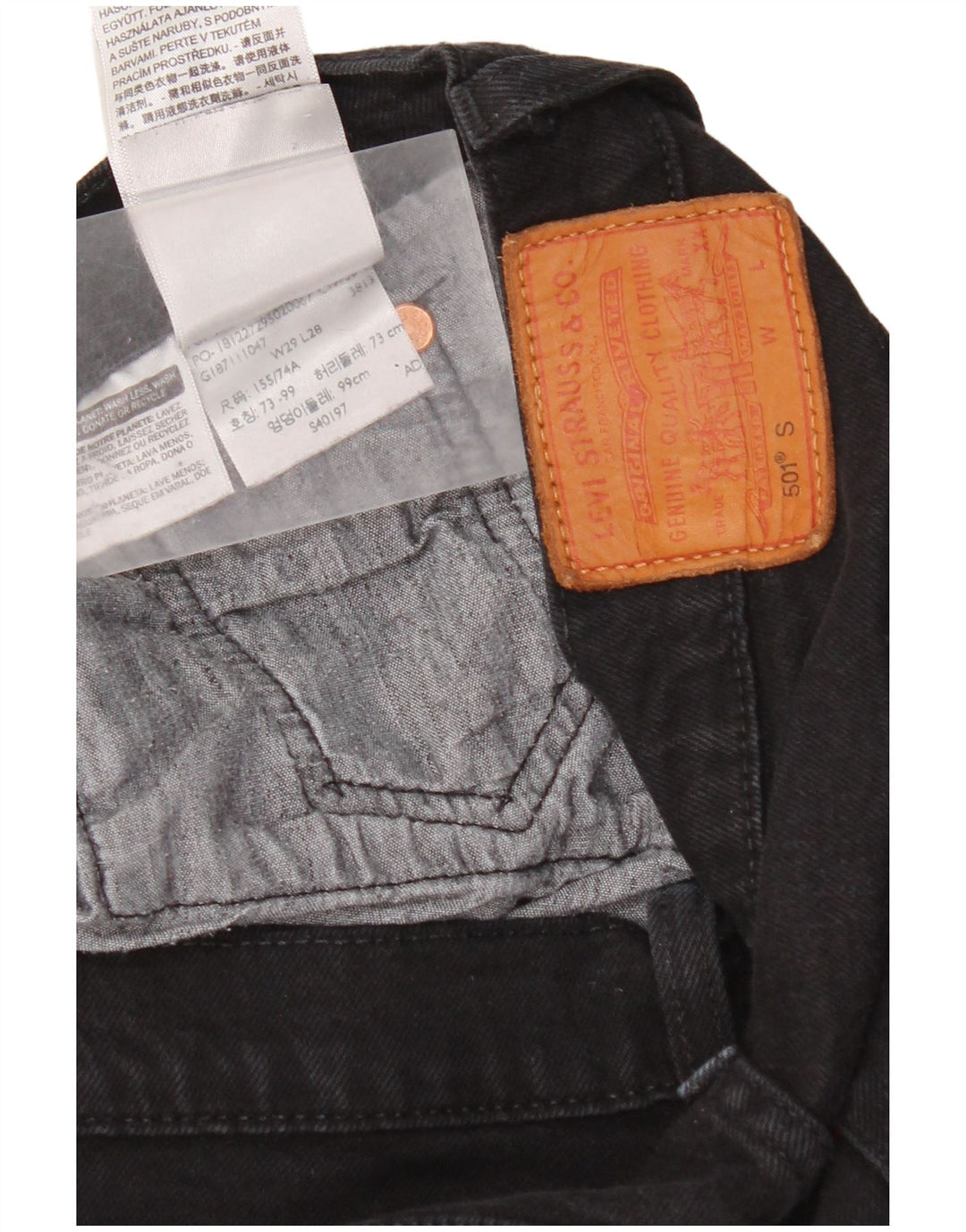 Levi's Uomo 501 Jeans dritti W29 L28 Cotone Nero