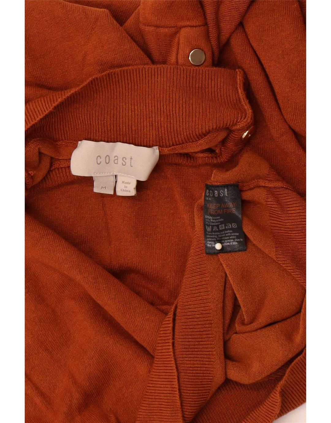 Maglione maglione a collo alto da donna Coast UK 12 Viscosa marrone medio