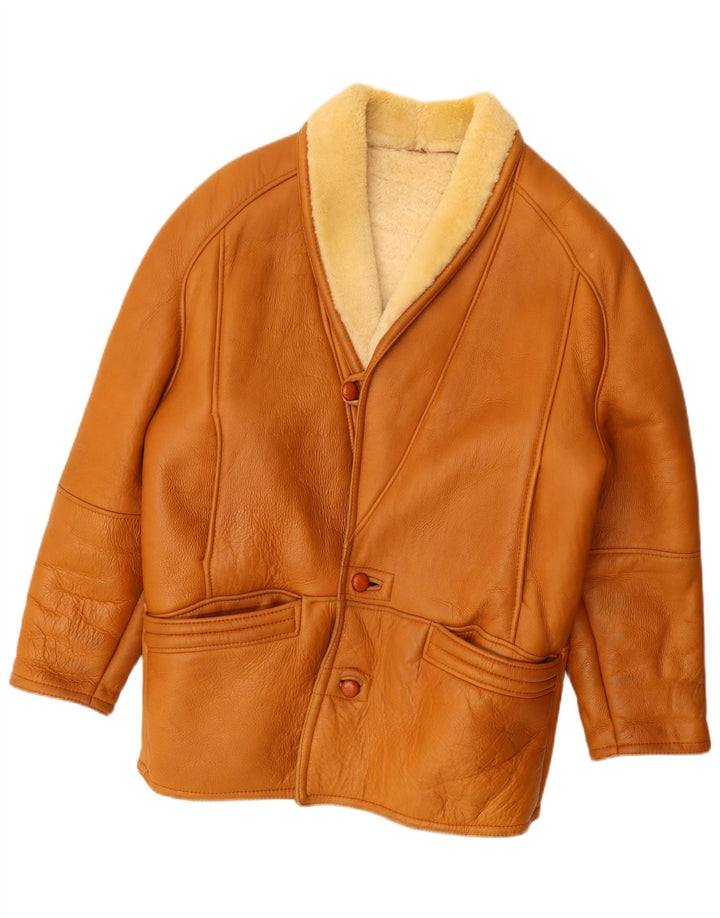 Giacca in shearling vintage da uomo UK 42 XL Beige